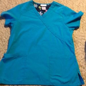 Scrub star blue scrub top